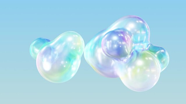 Morphing liquid blobs in a metaball animation. Background of 3D Abstract Colorful Metaballs. in Ultra HD 4K. an alpha matte and a seamless, looped 3D animation.