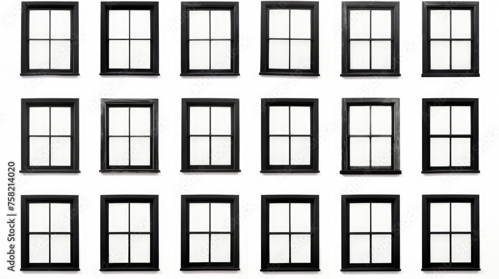 Poster collection of diverse windows, suitable for architectural projects
