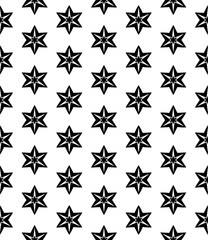 Black and white seamless abstract pattern. Background and backdrop. Grayscale ornamental design.