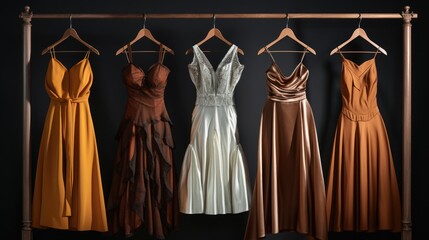Row of dresses on display, ideal for fashion concepts