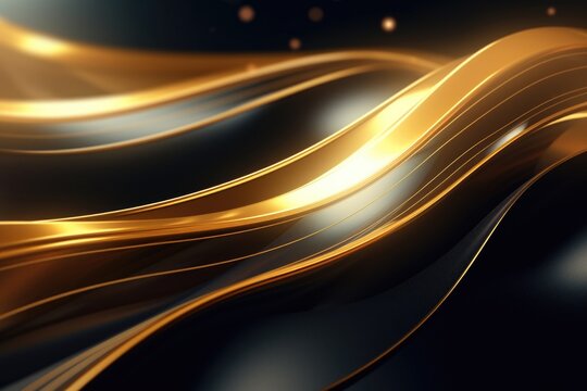 Abstract background with gold and black waves, suitable for modern designs