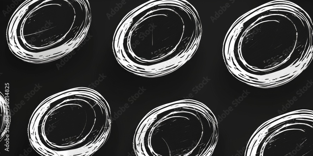 Poster A monochrome image featuring a group of circles. Suitable for various design projects