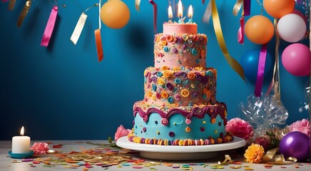 birthday cake and candles