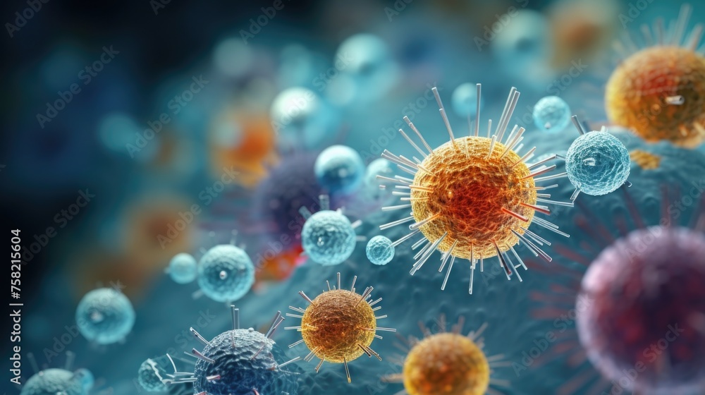 Poster Close up image of cellular structure. Suitable for scientific presentations