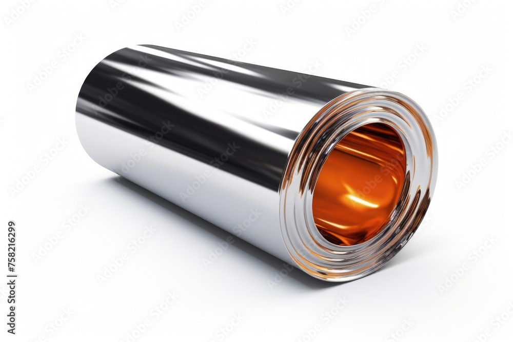 Poster Close up of a roll of foil on a white surface. Versatile image for various projects