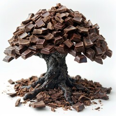 Small Tree Crafted From Chocolate Chunks