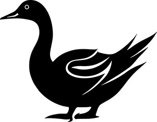 Duck or swan icon isolated on white background