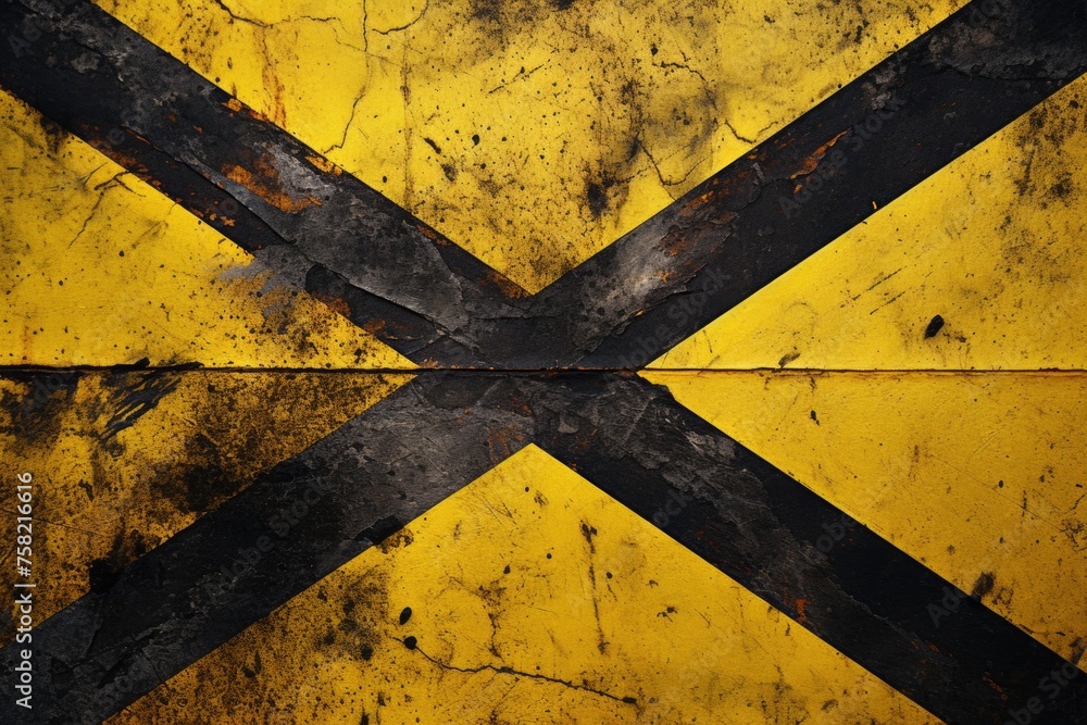 Poster a detailed view of a yellow and black sign, suitable for various uses