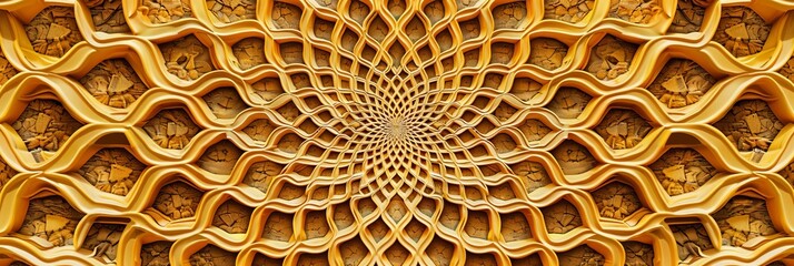 Regal islamic art  intricate golden arabesque elegance for prosperity and spirituality