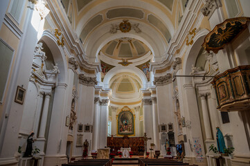 Montelupone, Marche, Italy. Church of San Francesco - obrazy, fototapety, plakaty