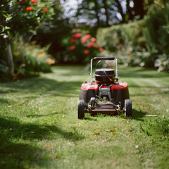 Lawn Mower Mowing the Lawn generative ai