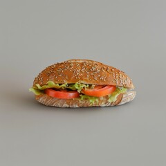 Close Up of a Sandwich on Gray Background