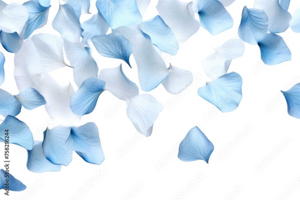 Aufkleber a bunch of blue and white petals on a clean white background. suitable for various design projects