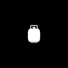 Bio gas bottle icon isolated on black background