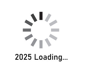 Loading bar for 2025 goal planning business concept vector illustration for graphics design, new year concept idea.