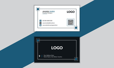 Business card design template, Clean professional business card template, visiting card layout
