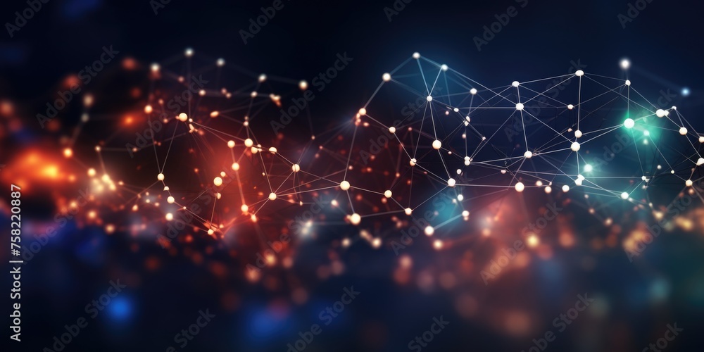 Aufkleber A network of dots and lines, suitable for tech concepts