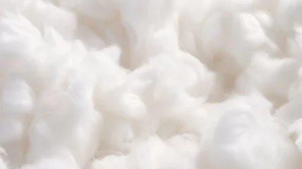 Foto op Plexiglas A close up of a pile of white cotton. Suitable for textile industry concepts © Fotograf