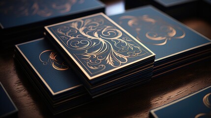 A pile of cards on a wooden table, suitable for various card games