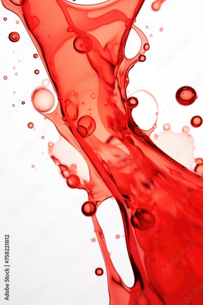 Poster a dynamic image of red liquid splashing from a glass. perfect for advertising or food and beverage c