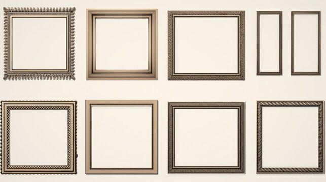 Various sizes of picture frames for display