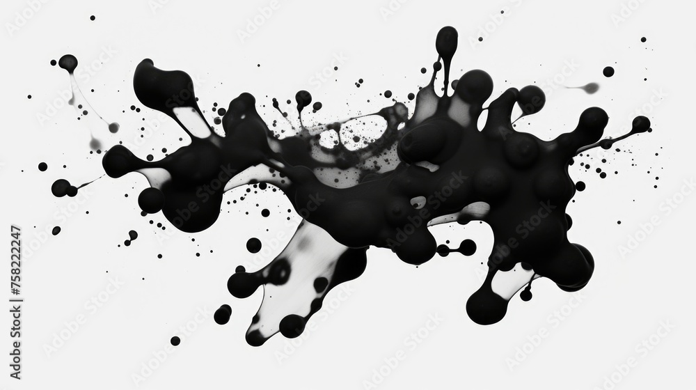 Poster Monochrome image of a paint splatter. Suitable for artistic projects