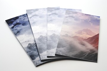 Four photos of a mountain range, perfect for travel websites