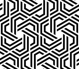 Vector seamless texture. Modern geometric background. Lattice with hexagonal tiles. - 758222815