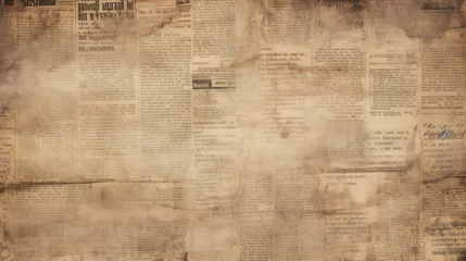 Fototapeten Vintage piece of newspaper with text, suitable for historical or nostalgic themes © Fotograf