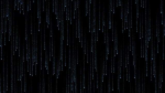 Falling Coptic scripts glyphs in the matrix style. Ancient script and technology concept.