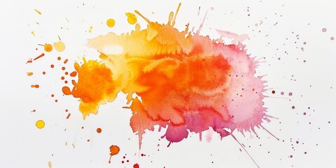 Warm watercolor splash in sunny orange and pink tones, exuding a sense of joy and summer warmth.