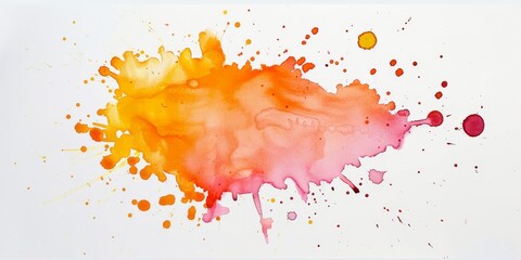 Warm watercolor splash in sunny orange and pink tones, exuding a sense of joy and summer warmth.