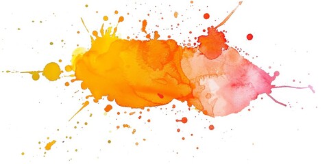 Warm watercolor splash in sunny orange and pink tones, exuding a sense of joy and summer warmth.