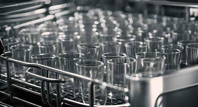 Glasses in dishwasher.