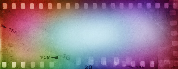 Colorful film negative frames background