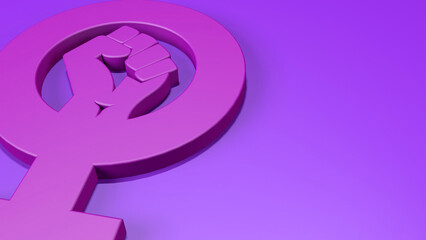 march the 8th international women's day symbol 3d render purple wallpaper background female