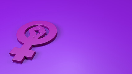 march the 8th international women's day symbol 3d render purple wallpaper background