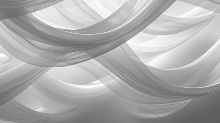  a black and white photo of a wall with a lot of wavy white fabric hanging off of it's sides.