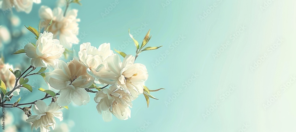 Poster tranquil spring plantation soft focus abstract composition for branding and art projects