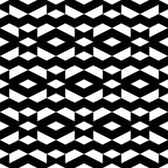 Seamless pattern. Rhombuses, trapeziums ornament. Geometrical backdrop. Abstract background. Polygons motif. Geometric figures wallpaper. Digital paper, textile print, web design. Vector artwork.