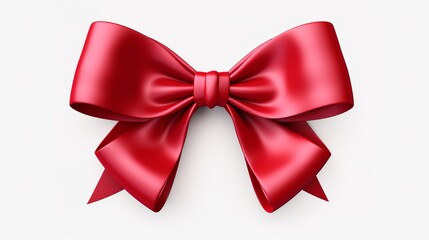 Red ribbon and bow cut out, 8K photorealistic.

