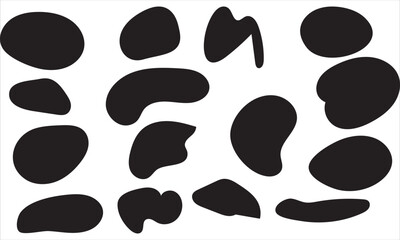 Organic amoeba blob shape abstract colorful vector illustration isolated on white background. Set of irregular round blot form graphic element. doodle drops collection. Contemporary banner. vector