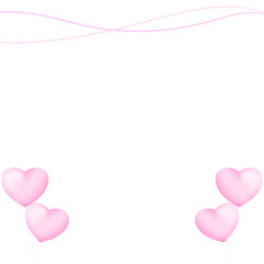 Pink heart love card 