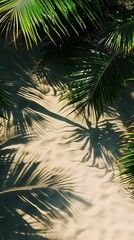 Close-up of Palm Tree Leaves. Generative AI.