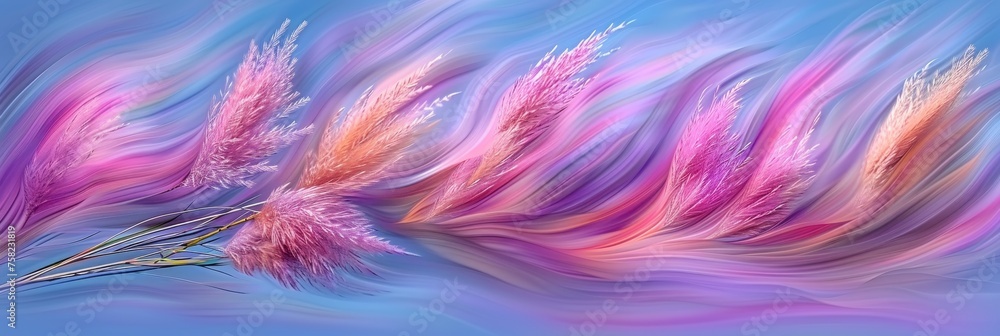 Poster abstract spring plantation scene with vibrant colors for unique background design