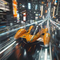 A high-speed data stream racer, navigating the volatile currents of real-time financial information to deliver crucial investment insights. - obrazy, fototapety, plakaty