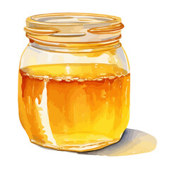 Drawing Vector of Honey jar with Honey, isolated on a white background, clipart Illustration, Graphic Painting, art.
