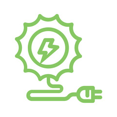 Green line icon set concept of ecology, environment and sustainability. Outline symbols set Contains Icons like Electric Car, Global Warming, Forest, Organic Farming and more.. Editable vector stroke