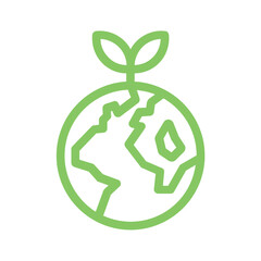 Green line icon set concept of ecology, environment and sustainability. Outline symbols set Contains Icons like Electric Car, Global Warming, Forest, Organic Farming and more.. Editable vector stroke