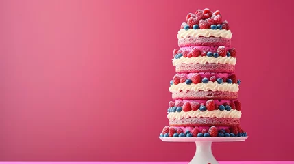 Fotobehang Birthday cake with a sweets, chocolate, confectionery topping. © Alexandr_DG